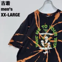 TULTEX タルテックス Tシャツ ブリーチ タイダイ 黒 XXL 古着