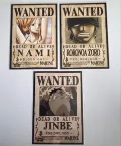 ワンピース　手配書　ブロマイド　3枚セット