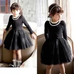 SALE❗️フォーマル❤️パールネックレス付チュールワンピ【韓国子供服】100