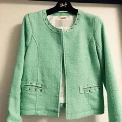 【美品】 Rady スタッズツィード ノーカラー ジャケット