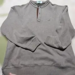 Crocodile グレー ヘンリーネック セーター Lサイズ