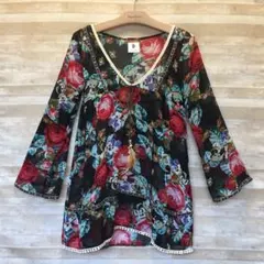 BouJeloud　フォークロア風シフォンブラウス