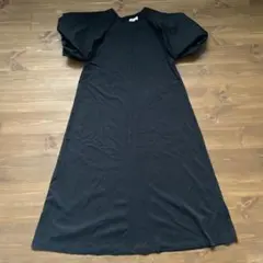 OPAQUE.CLIP パフスリーブワンピース ブラック　マタニティ