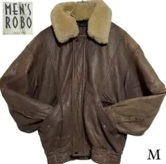 【MEN'S ROBO】羊革 本革ラムレザーフライトジャケット ブラウン系 M