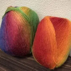 大玉グラデーションウールヤーン2色各1玉