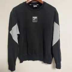 PUMA プーマ 黒 グレー スウェット トレーナー S