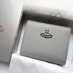 【新品レア色】VivienneWestwoodグレー 二つ折り財布