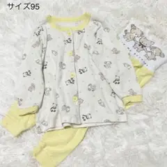 サイズ95 西松屋 パジャマ 冬用 腹巻きズボン ボタン アニマル柄