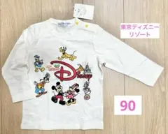 ディズニー　ランド　シー　チーム　ミッキー　ミニー　長袖　ロンT 90