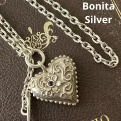 Bonita Silver アメジスト　天然石　唐草模様　シンバーネックレス