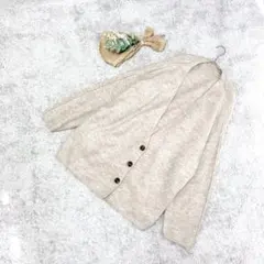 A3417【セレクトモカ】ベージュ オーバーサイズニットカーディガン ボタン付き