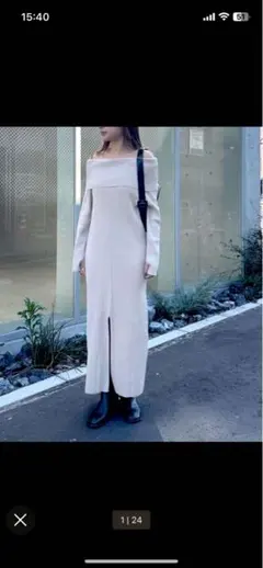 【最終値下げ】ミスティック　オフショルワンピース　ベージュ