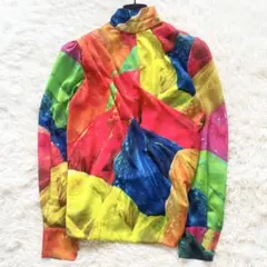 極美品★大きいサイズ　MSGM ハイネック変形ブラウス　マルチカラー　プリントのサムネイル