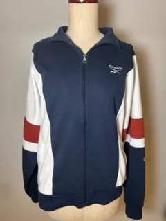 [2] Reebok ジップアップパーカー ネイビー/ホワイト/レッド