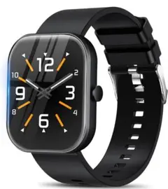 スマートウォッチ Bluetooth5.4 腕時計 防水 スポ一ツウオッチ 黒