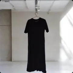 UNIQLO AIRism 半袖ロングワンピース S ネイビー