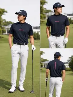 BRIEFING GOLF モックネックシャツ ブラック XLのサムネイル