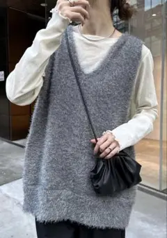 CIAOPANIC TYPY チャオパニックティピー シャギーニットベストグレー