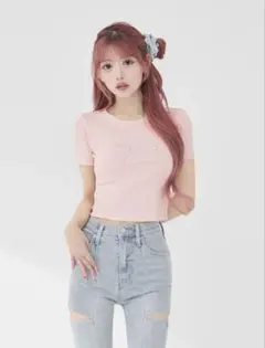 Darich♡ロゴビジューエンジェルモチーフTシャツ PNK♡FREEのサムネイル