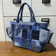 デニムリメイク⭐️あみあみ⭐️ハンドバッグ⭐️デニムバッグ⭐️トートバッグ⭐️ハンドメイド