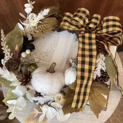 .‎˖٭大人の秋フラワーリース　ハロウィンリース　お部屋or玄関リース.‎˖٭.