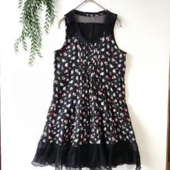 ココクー『M』ノースリーブ シアー チュニック ワンピース 膝丈