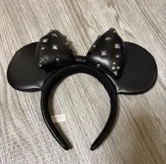 ミニーマウス スタッズ付きレザーカチューシャ