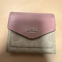 COACH 三つ折り財布 シグネチャー ピンク