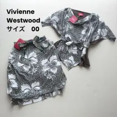 新品タグ付✨ヴィヴィアンウエストウッド ロングワンピース 花柄 リボン 灰 M