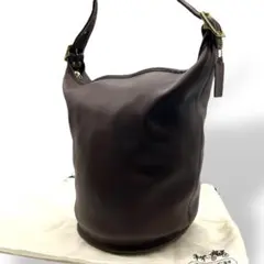 未使用級 1692 Vintage COACH ショルダーバッグ バケツ型 茶色