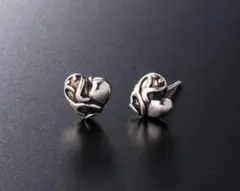 シルバー925 ピアス ハート キャッチ付 シルバーピアス 両耳 匿名配送 91