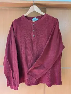 極美品！90s USA製 ヘビーウェイト Uネック 長袖Tシャツ カットソー 