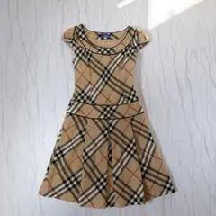 バーバリーブルーレーベル ワンピース プリーツ ノバチェック 38 Y2K