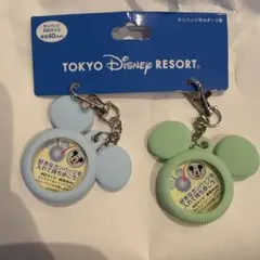 東京ディズニーリゾート カンバッジホルダー 2個セット　青　緑のサムネイル
