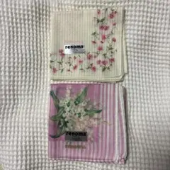 renoma 花柄ハンカチ 2枚セット