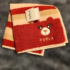 FURLA クマ刺繍 タオルハンカチ
