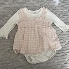 tete a tete チェック柄ロンパース 70
