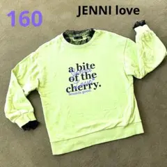 ☆160 JENNI love 黄緑色 トレーナー フリル レース スウェット☆