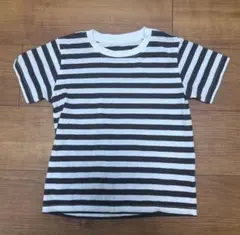 無印良品 ボーダー Tシャツ 110cm ブラック KIDS