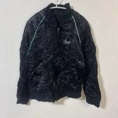 USA製⭐️ヴィンテージ サテン スタジャン ブラック×ミントグリーン 輸入古着