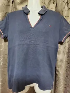 古着 TOMMY HILFIGER ネイビーポロシャツ 半袖 M