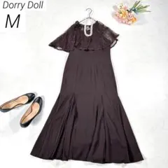 【ケープ前後2Way】　Dorry Doll　レースケープドレス　ブラウン　M