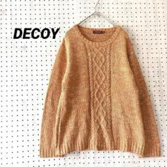 デコイ ケーブル編み ニットセーター ざっくり感（M）オレンジ系 カラーネップ
