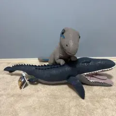 ジュラシックワールド　ぬいぐるみ２体セット モササウルス　ブルー