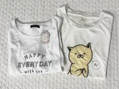動物　猫　ハリネズミ　イラスト　半袖　Tシャツ　2枚セット　まとめ売りのサムネイル