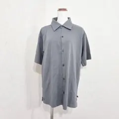 コムサ【L】半袖ポロシャツ　グレー系　伸縮　綿100%　メンズ