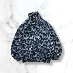 Fuda International シルクジャケット総柄レオパードブルゾンXL