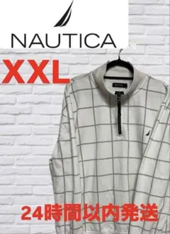 NAUTICA チェック柄 ハーフジップ トレーナー XXL