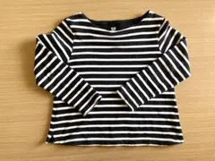 120ユニクロ長袖カットソー　黒白ボーダー　ユニセックス　TシャツロンT