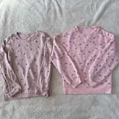 子供服　女の子用　130cm 花柄ピンクトレーナー2点セット